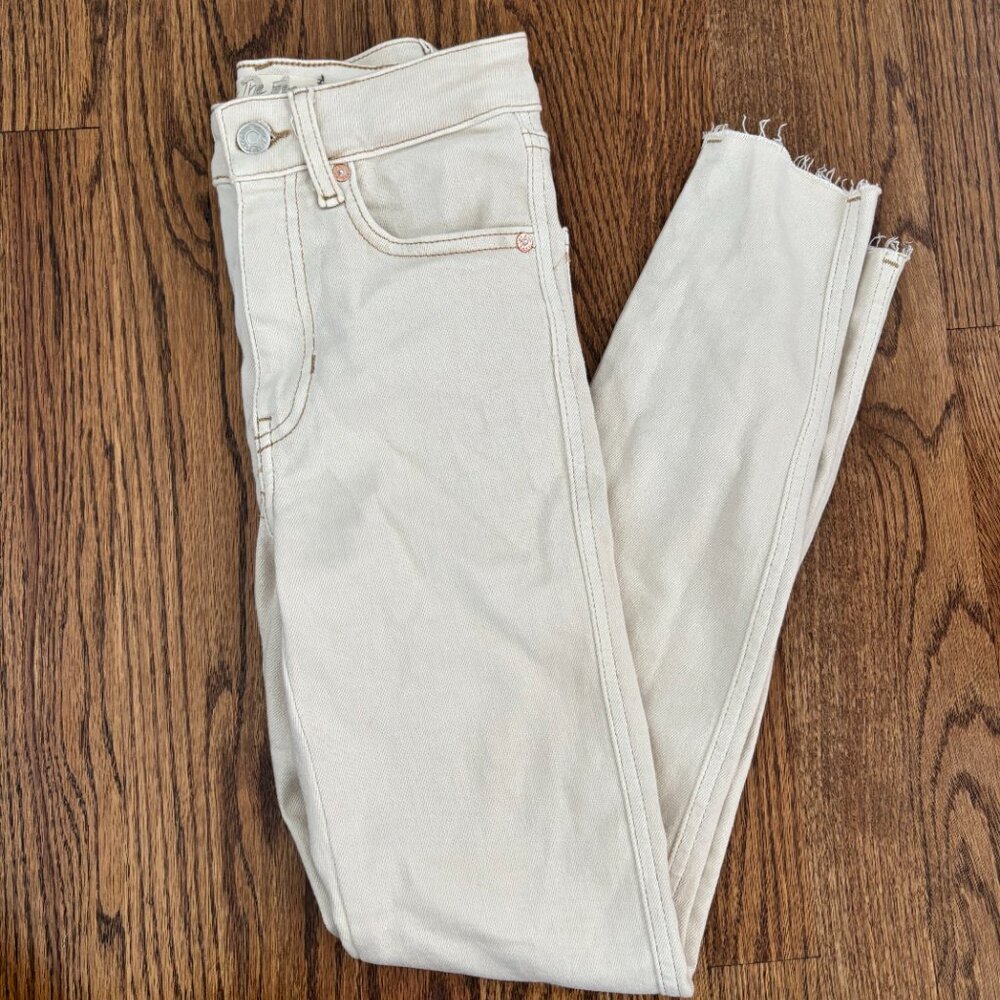 Free People White Skinny Jeans Size 24